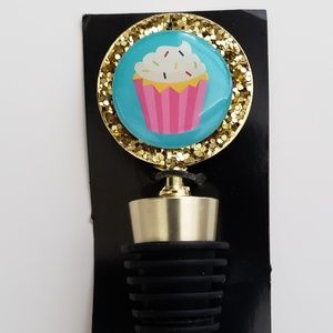 GLITTER CUPCAKE WINE STOPPER